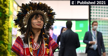 OpenGraph image for nytimes.com/2021/11/01/world/americas/cop26-indigenous-txai-surui.html