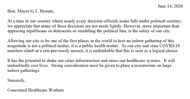OpenGraph image for publicradiotulsa.org/post/despite-pleas-doctors-nurses-and-health-director-bynum-says-he-will-not-block-trump-rally