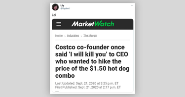 OpenGraph image for snopes.com/fact-check/costco-founder-kill-hotdogs/