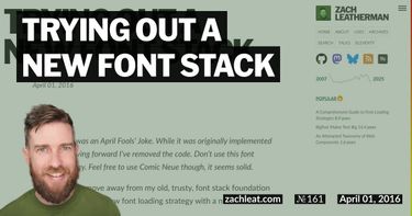 Trying out a new Font Stack