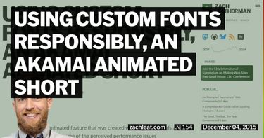 Using Custom Fonts Responsibly, an Akamai Animated Short