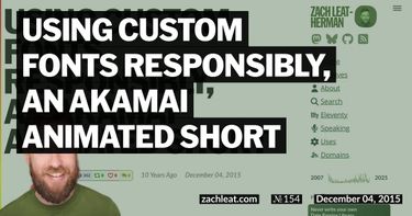 Using Custom Fonts Responsibly, an Akamai Animated Short