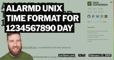 ALARMd Unix Time Format for 1234567890 Day