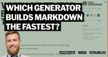 Which Generator builds Markdown the fastest?