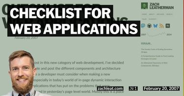 Checklist for Web Applications