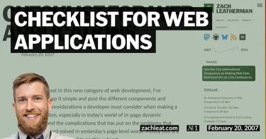 Checklist for Web Applications