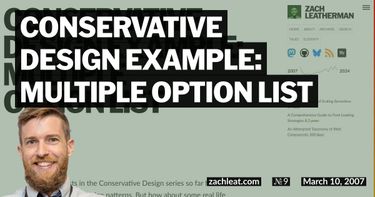 Conservative Design Example: Multiple Option List