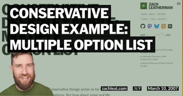 Conservative Design Example: Multiple Option List