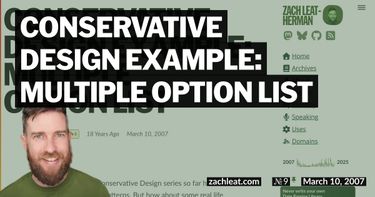 Conservative Design Example: Multiple Option List