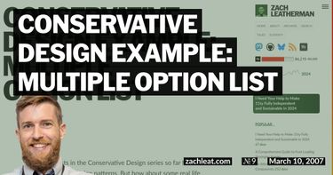 Conservative Design Example: Multiple Option List