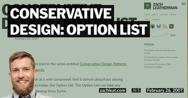 Conservative Design: Option List