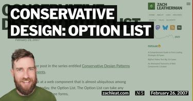 Conservative Design: Option List