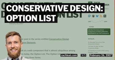 Conservative Design: Option List
