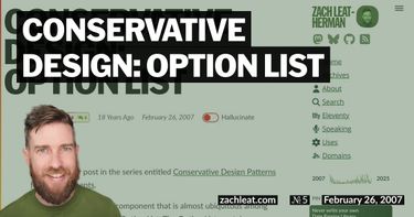 Conservative Design: Option List