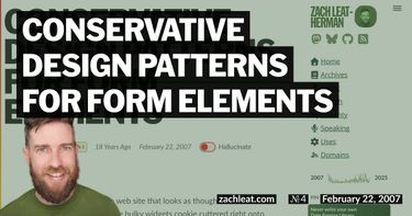 Conservative Design Patterns for Form Elements