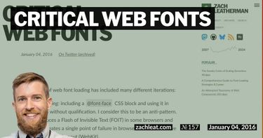 Critical Web Fonts