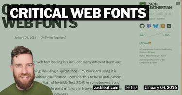 Critical Web Fonts