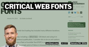 Critical Web Fonts