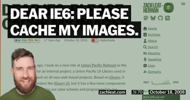 Dear IE6: Please Cache my Images.