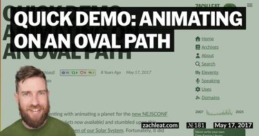 Quick Demo: Animating on an Oval Path