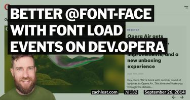 Better @font-face with Font Load Events on Dev.Opera