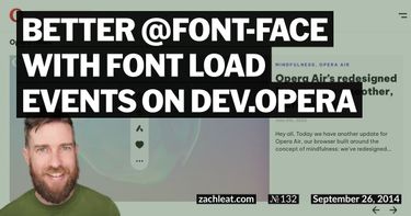 Better @font-face with Font Load Events on Dev.Opera