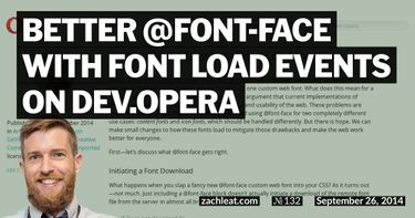 Better @font-face with Font Load Events on Dev.Opera