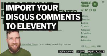 Import your Disqus Comments to Eleventy