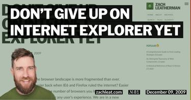 Don&#8217;t Give Up on Internet Explorer Yet