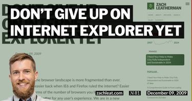 Don&#8217;t Give Up on Internet Explorer Yet