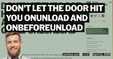 Don&#8217;t Let the Door Hit You Onunload and Onbeforeunload