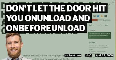 Don&#8217;t Let the Door Hit You Onunload and Onbeforeunload