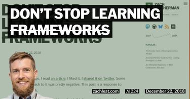 Don’t Stop Learning <del>Frameworks</del>