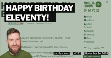 OpenGraph image for zachleat.com/web/eleventy-birthday/#project-naming