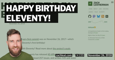 OpenGraph image for zachleat.com/web/eleventy-birthday/#project-naming