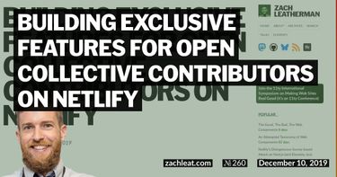 Building Exclusive Features For Open Collective Contributors on Netlify