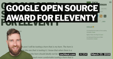 OpenGraph image for zachleat.com/web/eleventy-google-award/