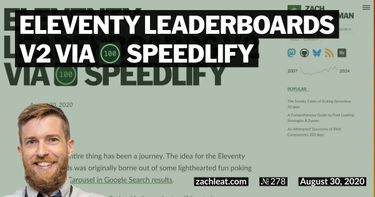 Eleventy Leaderboards v2 via Speedlify