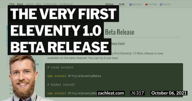 The Very First Eleventy 1.0 Beta Release