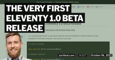 The Very First Eleventy 1.0 Beta Release