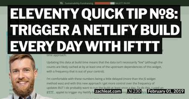 Eleventy Quick Tip №8: Trigger a Netlify Build Every Day with IFTTT