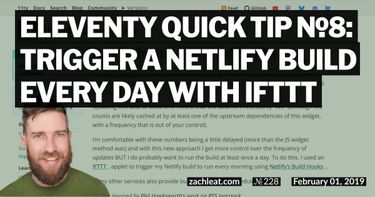 Eleventy Quick Tip №8: Trigger a Netlify Build Every Day with IFTTT