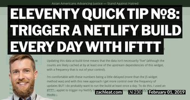 Eleventy Quick Tip №8: Trigger a Netlify Build Every Day with IFTTT