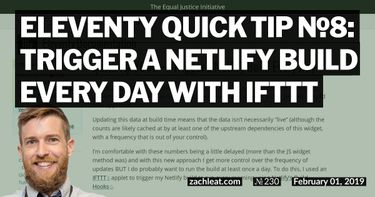 Eleventy Quick Tip №8: Trigger a Netlify Build Every Day with IFTTT