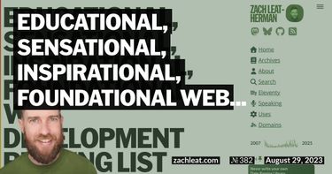Educational, Sensational, Inspirational, Foundational Web Development Reading List