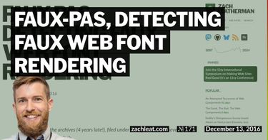 faux-pas, Detecting Faux Web Font Rendering