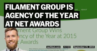 Filament Group is Agency of the Year at Net Awards