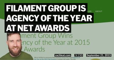 Filament Group is Agency of the Year at Net Awards