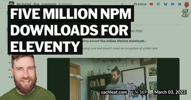 Five Million npm Downloads for Eleventy