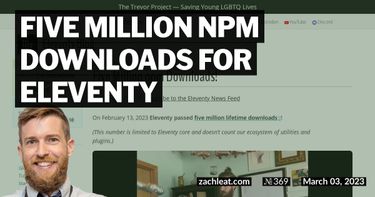 Five Million npm Downloads for Eleventy